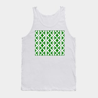 Abstract geometric pattern - green and white. Tank Top